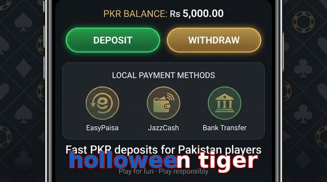 Deposit and withdrawal screen with PKR methods